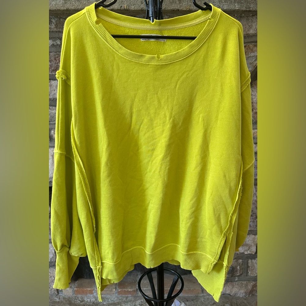 (NWT) Free People We The Free Acid Lime Oversized Sweatshirt Medium